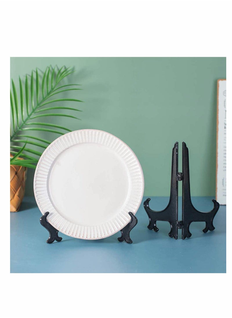 Plate Stand, 8 Inch 6pcs Wood Easels Plate Display Stands, Picture Frame Stand, Holder Solid Wood Base Bracket Decoration Frame Swing Plate Photo Shelf Bracket 6 Pack