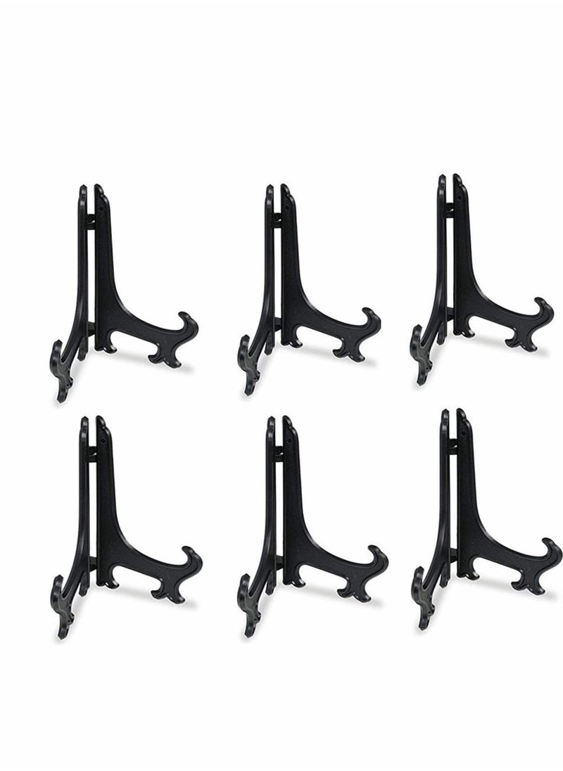 Plate Stand, 8 Inch 6pcs Wood Easels Plate Display Stands, Picture Frame Stand, Holder Solid Wood Base Bracket Decoration Frame Swing Plate Photo Shelf Bracket 6 Pack