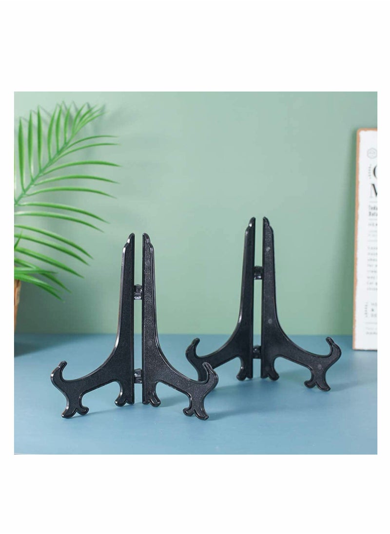 Plate Stand, 8 Inch 6pcs Wood Easels Plate Display Stands, Picture Frame Stand, Holder Solid Wood Base Bracket Decoration Frame Swing Plate Photo Shelf Bracket 6 Pack