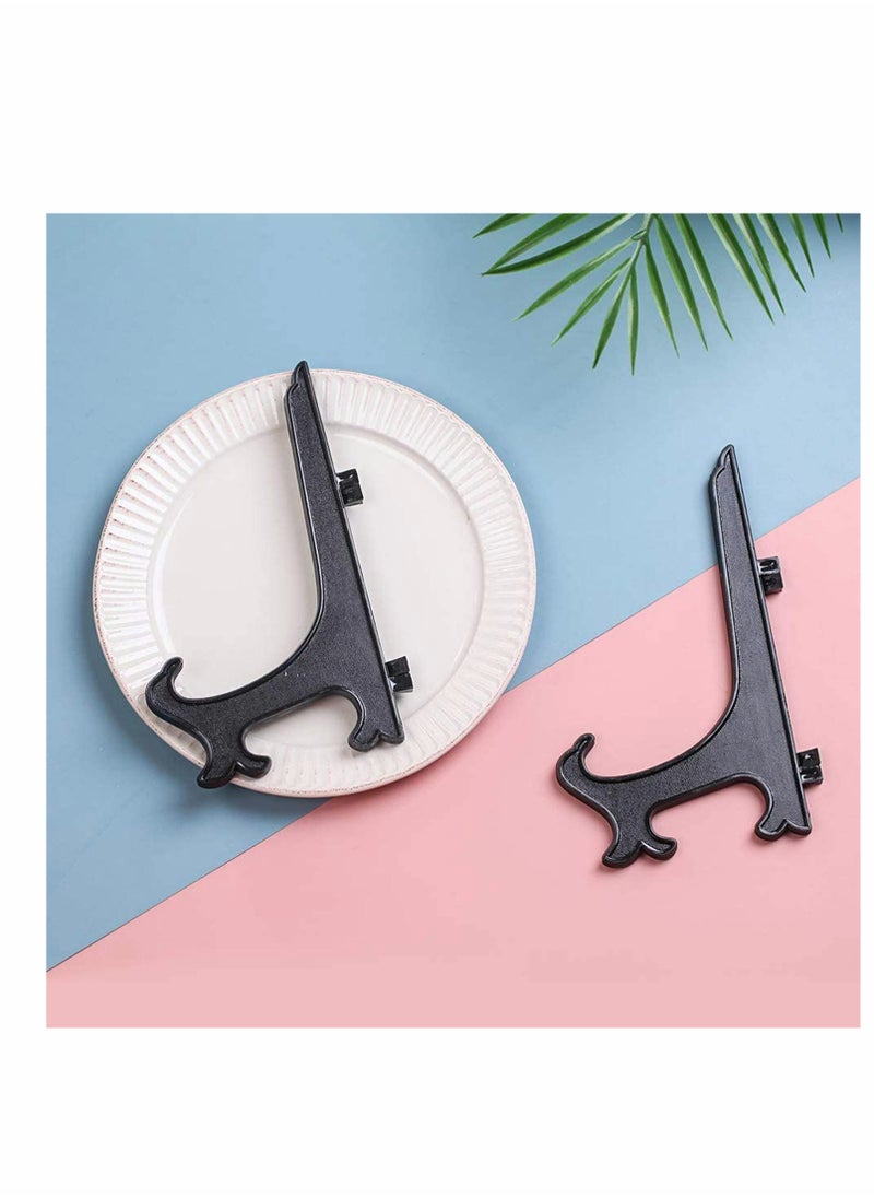 Plate Stand, 8 Inch 6pcs Wood Easels Plate Display Stands, Picture Frame Stand, Holder Solid Wood Base Bracket Decoration Frame Swing Plate Photo Shelf Bracket 6 Pack