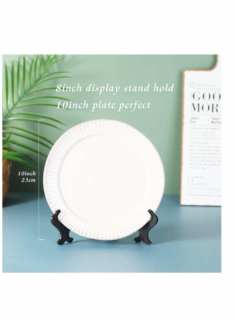 Plate Stand, 8 Inch 6pcs Wood Easels Plate Display Stands, Picture Frame Stand, Holder Solid Wood Base Bracket Decoration Frame Swing Plate Photo Shelf Bracket 6 Pack