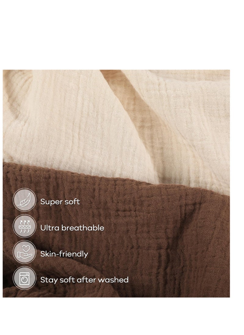 Muslin Crib Sheets For Boys Girls 100% Cotton Fitted Baby Crib Sheet 2 Pack Soft and Breathable For Standard Crib Mattress & Toddler Mattress 52