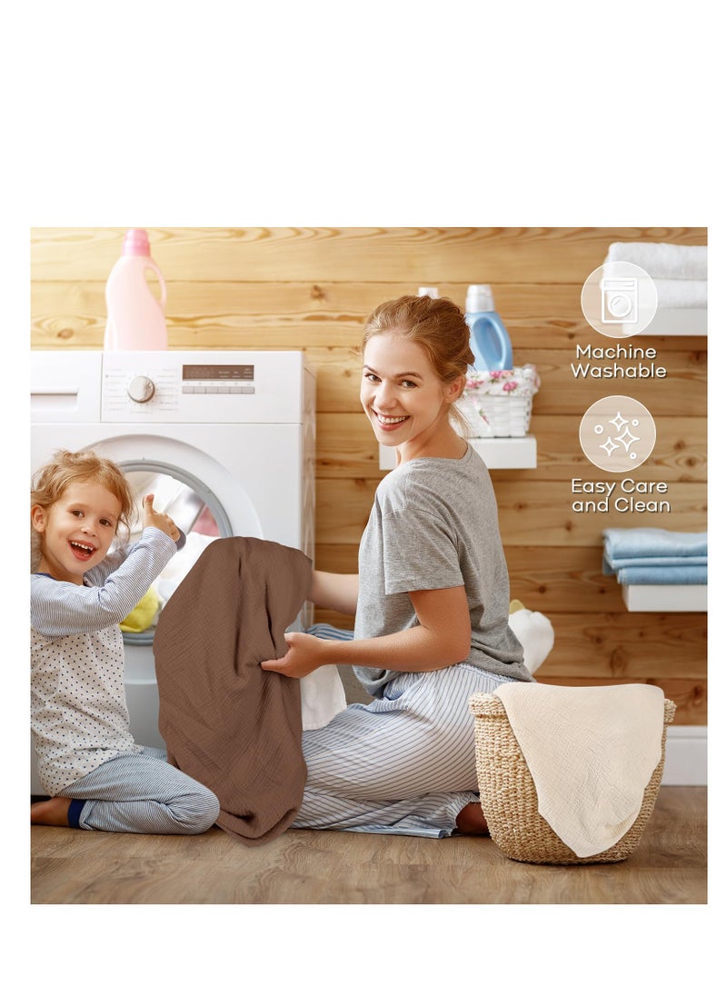 Muslin Crib Sheets For Boys Girls 100% Cotton Fitted Baby Crib Sheet 2 Pack Soft and Breathable For Standard Crib Mattress & Toddler Mattress 52
