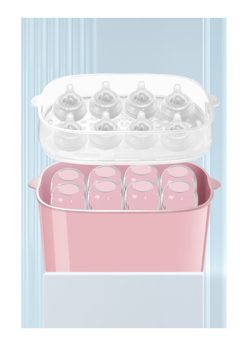 5 in 1 Baby Milk Warmer Bottle/Sterilizer，Baby Bottle Sterilizer, Electric Steam Bottle Sterilizer and Dryer, Universal Fit for All Baby Items Accessories（Pink）