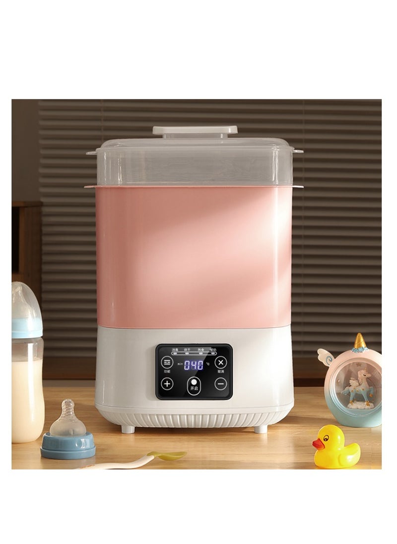 5 in 1 Baby Milk Warmer Bottle/Sterilizer，Baby Bottle Sterilizer, Electric Steam Bottle Sterilizer and Dryer, Universal Fit for All Baby Items Accessories（Pink）
