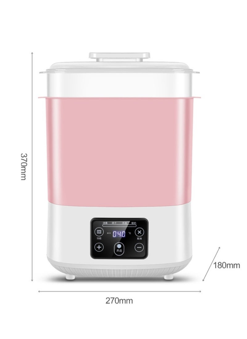 5 in 1 Baby Milk Warmer Bottle/Sterilizer，Baby Bottle Sterilizer, Electric Steam Bottle Sterilizer and Dryer, Universal Fit for All Baby Items Accessories（Pink）