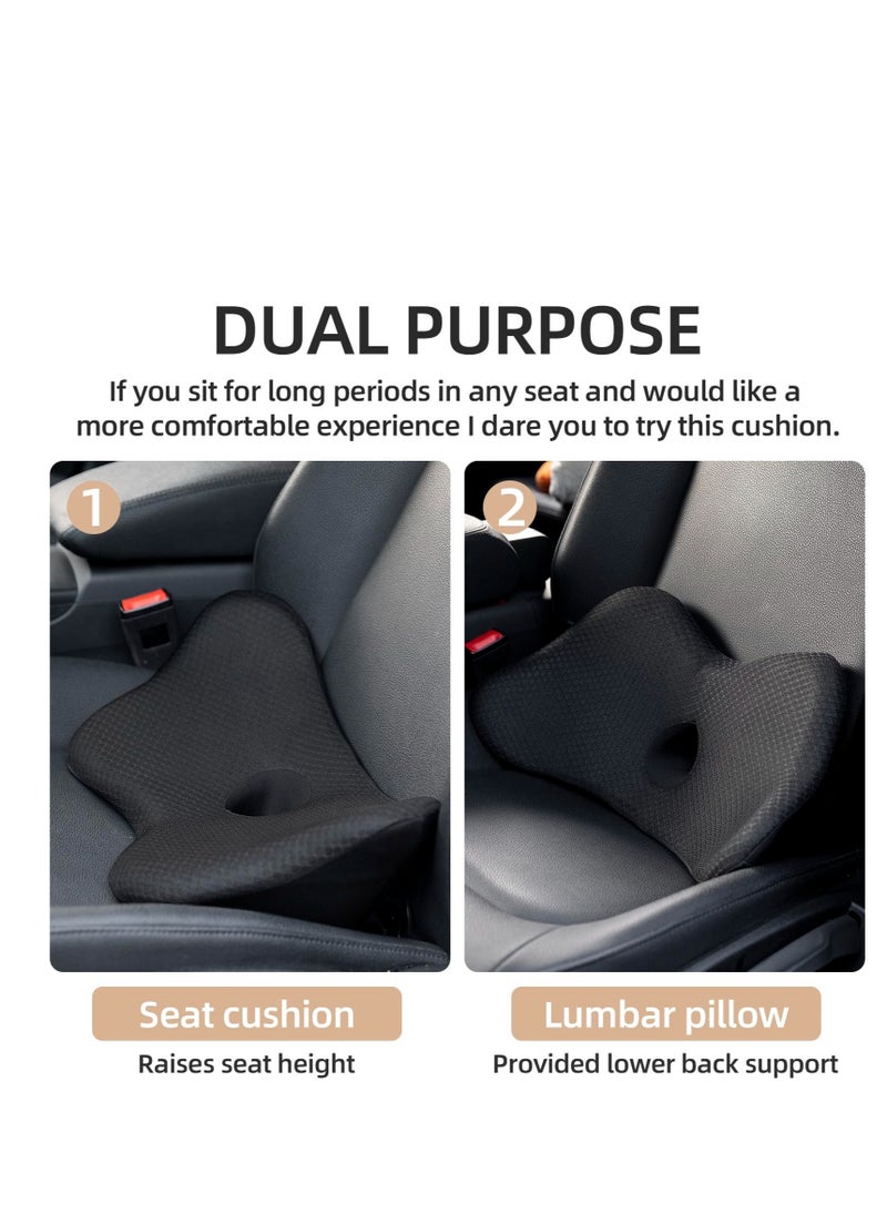 Wedge Car Seat Cushion, Memory Foam Car Cushions for Driving, for Driving, Sciatica & Lower Back Pain Relief, Adults Seat Cushion for Car Seat Driver,Truck,Office Chair (Balck)