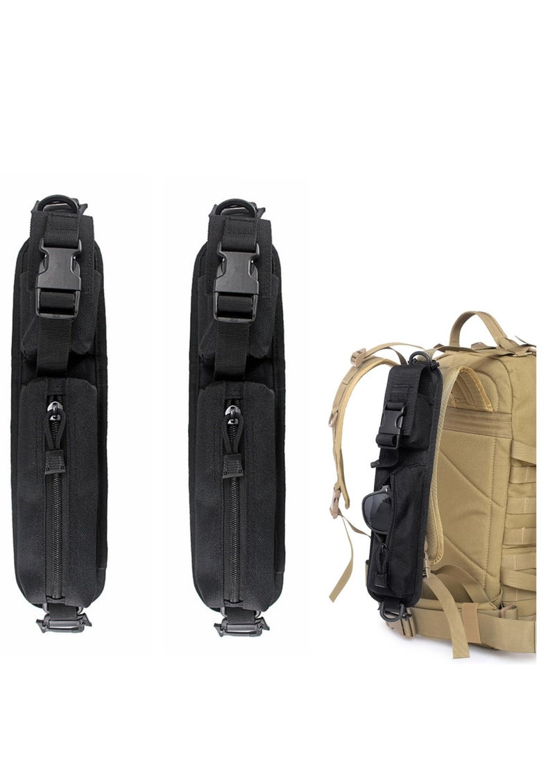 2 Pack Backpack Shoulder Strap, Molle Accessory Pouch, Molle EDC Waist Pouch,Tactical Compact EDC Pouch Additional Backpack Strap, Suitable for Hiking
