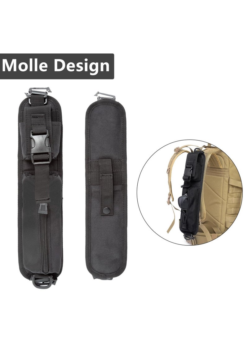 2 Pack Backpack Shoulder Strap, Molle Accessory Pouch, Molle EDC Waist Pouch,Tactical Compact EDC Pouch Additional Backpack Strap, Suitable for Hiking