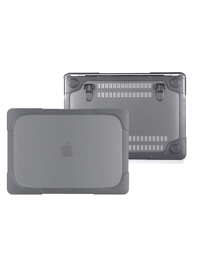 Case for MacBook | Compatible with MacBook Air 13 inch Case Release A2337 M1 A2179 Retina, Heavy Duty Plastic Hard Shell Case with Fold Kickstand  Matching Color Keyboard Cover, Grey