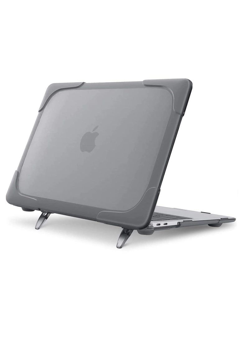 Case for MacBook | Compatible with MacBook Air 13 inch Case Release A2337 M1 A2179 Retina, Heavy Duty Plastic Hard Shell Case with Fold Kickstand  Matching Color Keyboard Cover, Grey