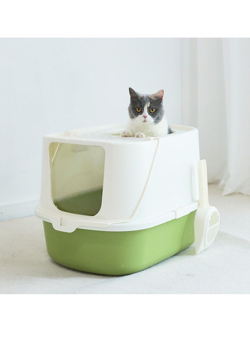 Cat Litter Box Fully Enclosed Odour Proof Cat Litter Flip Lid Anti Litter Pet Supplies Large Cat Litter Box
