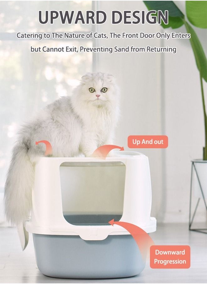 Cat Litter Box Fully Enclosed Odour Proof Cat Litter Flip Lid Anti Litter Pet Supplies Large Cat Litter Box