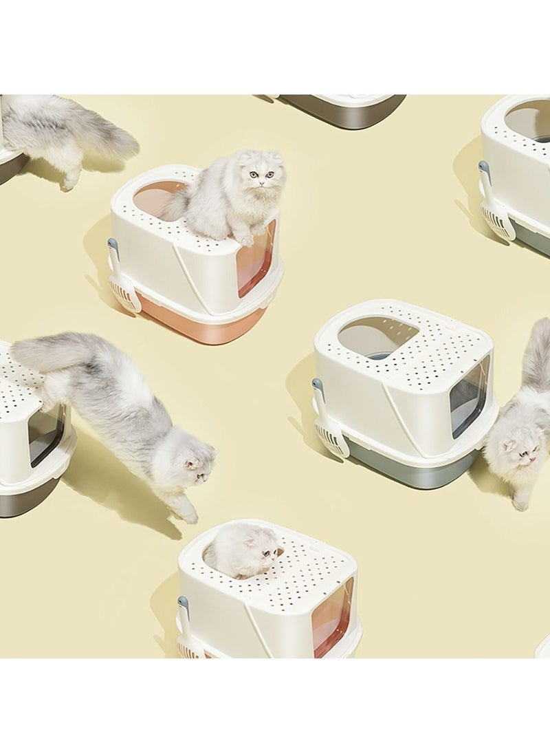 Cat Litter Box Fully Enclosed Odour Proof Cat Litter Flip Lid Anti Litter Pet Supplies Large Cat Litter Box