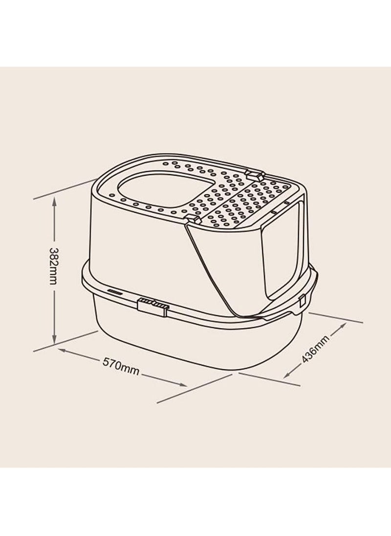Cat Litter Box Fully Enclosed Odour Proof Cat Litter Flip Lid Anti Litter Pet Supplies Large Cat Litter Box