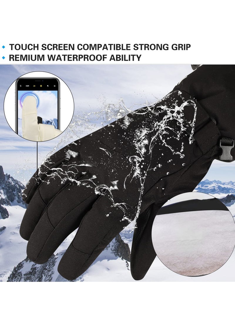 Winter Gloves, Men Women Warm Waterproof Ski Gloves 5 Layer Touch Screen Snow Gloves for Cold Weather