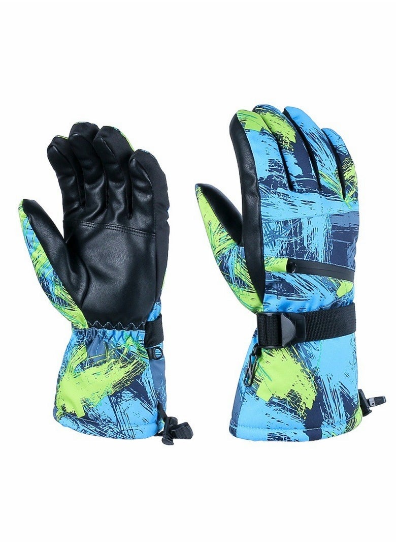 Snow Ski Gloves Waterproof, KASTWAVE Windproof Winter Thermal Outdoor Warm Mittens Touch Screen Gloves, Full-Finger Mittens Cold Weather Hand for Skiing Driving Running Motorcycle Cycli Men Women(L)