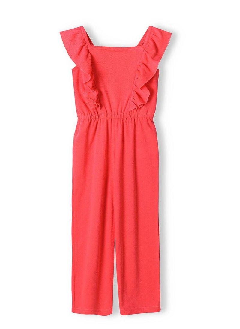 Girls Ruffle Strap Jumpsuit with Elastic Waist One Piece