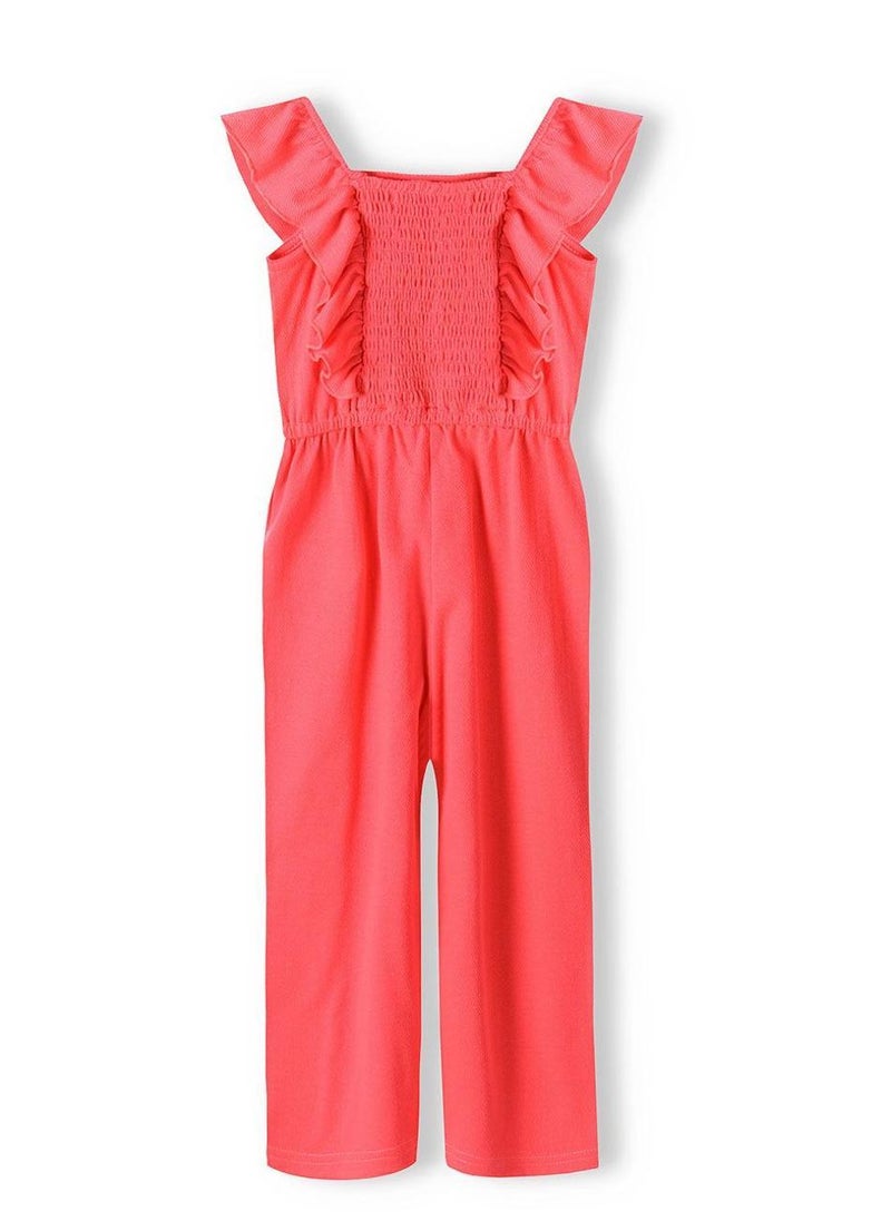 Girls Ruffle Strap Jumpsuit with Elastic Waist One Piece