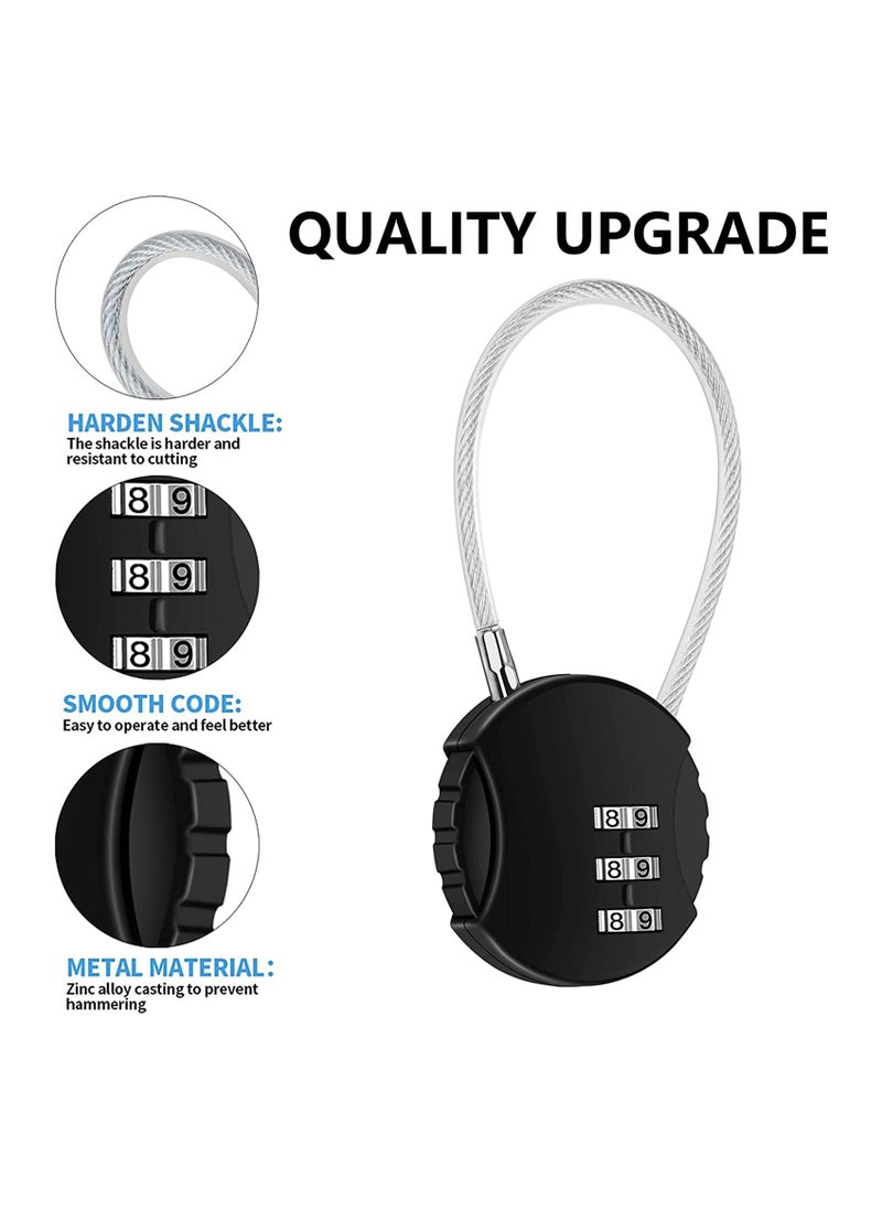KASTWAVE 2 Pack Combination Lock 3 Digit Outdoor Safety Waterproof Padlock for School Gym Locker, Sports Locker, Fence, Toolbox, Gate, Case, Hasp Storage, Easy to Set Your Own Combo (Black & Blue)