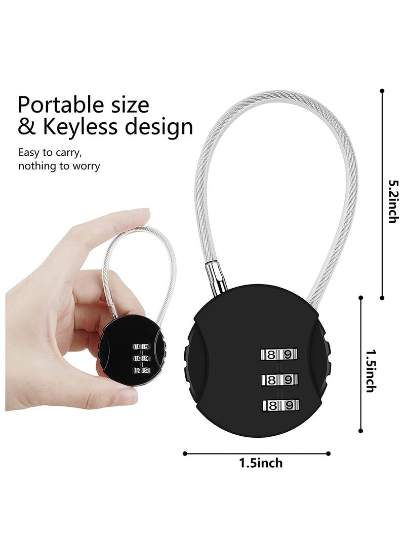 KASTWAVE 2 Pack Combination Lock 3 Digit Outdoor Safety Waterproof Padlock for School Gym Locker, Sports Locker, Fence, Toolbox, Gate, Case, Hasp Storage, Easy to Set Your Own Combo (Black & Blue)