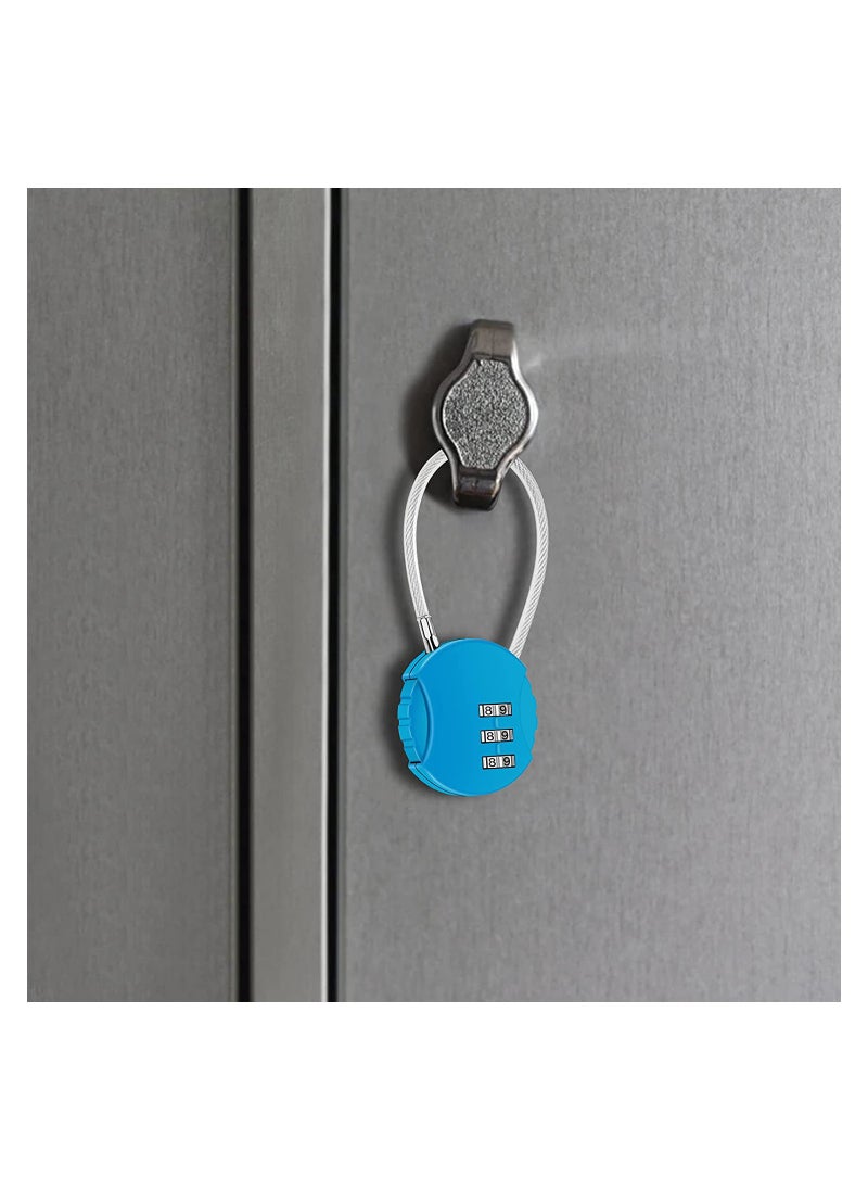 KASTWAVE 2 Pack Combination Lock 3 Digit Outdoor Safety Waterproof Padlock for School Gym Locker, Sports Locker, Fence, Toolbox, Gate, Case, Hasp Storage, Easy to Set Your Own Combo (Black & Blue)