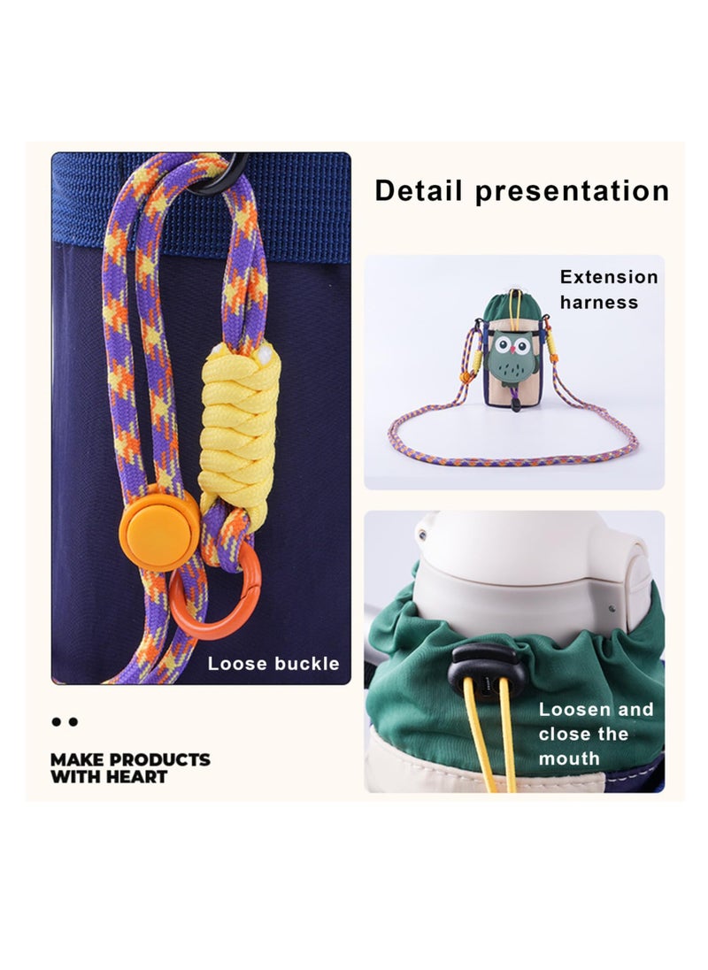 Cartoon Bike Water Bottle Holder and Front Bag, Versatile Waist and Shoulder Bag with Extended Strap for Mountain Bikes, e-Bikes and Scooters