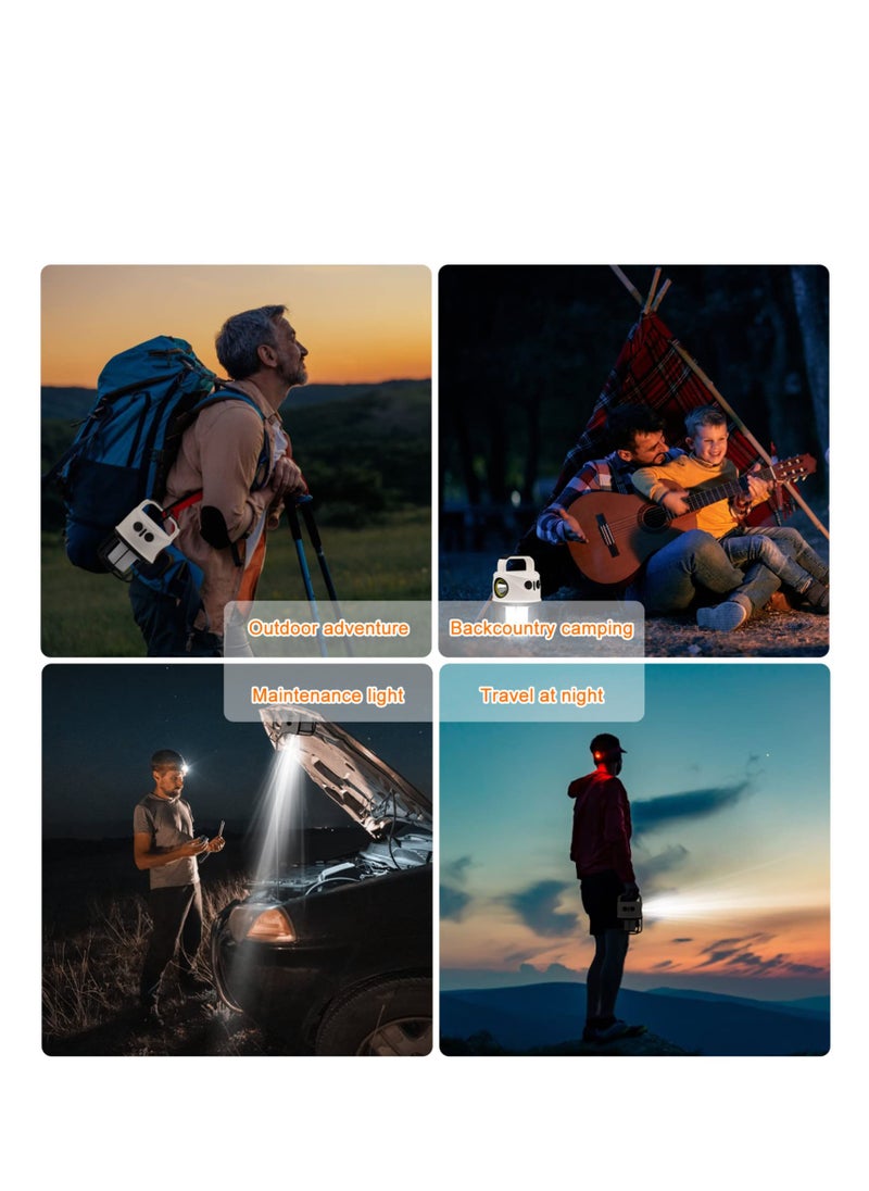 Camping Lights Rechargeable Table Lamp 4 Lighting Modes, Portable Camping Lantern Torch Hangable Car Inspection Light 2400mAh IPX6 Outdoor Waterproof Tent Light for Hiking Fishing Household