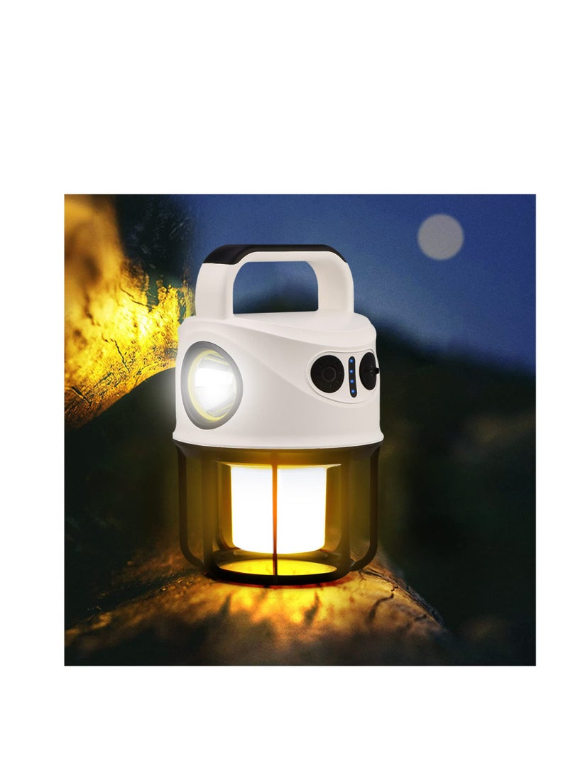 Camping Lights Rechargeable Table Lamp 4 Lighting Modes, Portable Camping Lantern Torch Hangable Car Inspection Light 2400mAh IPX6 Outdoor Waterproof Tent Light for Hiking Fishing Household