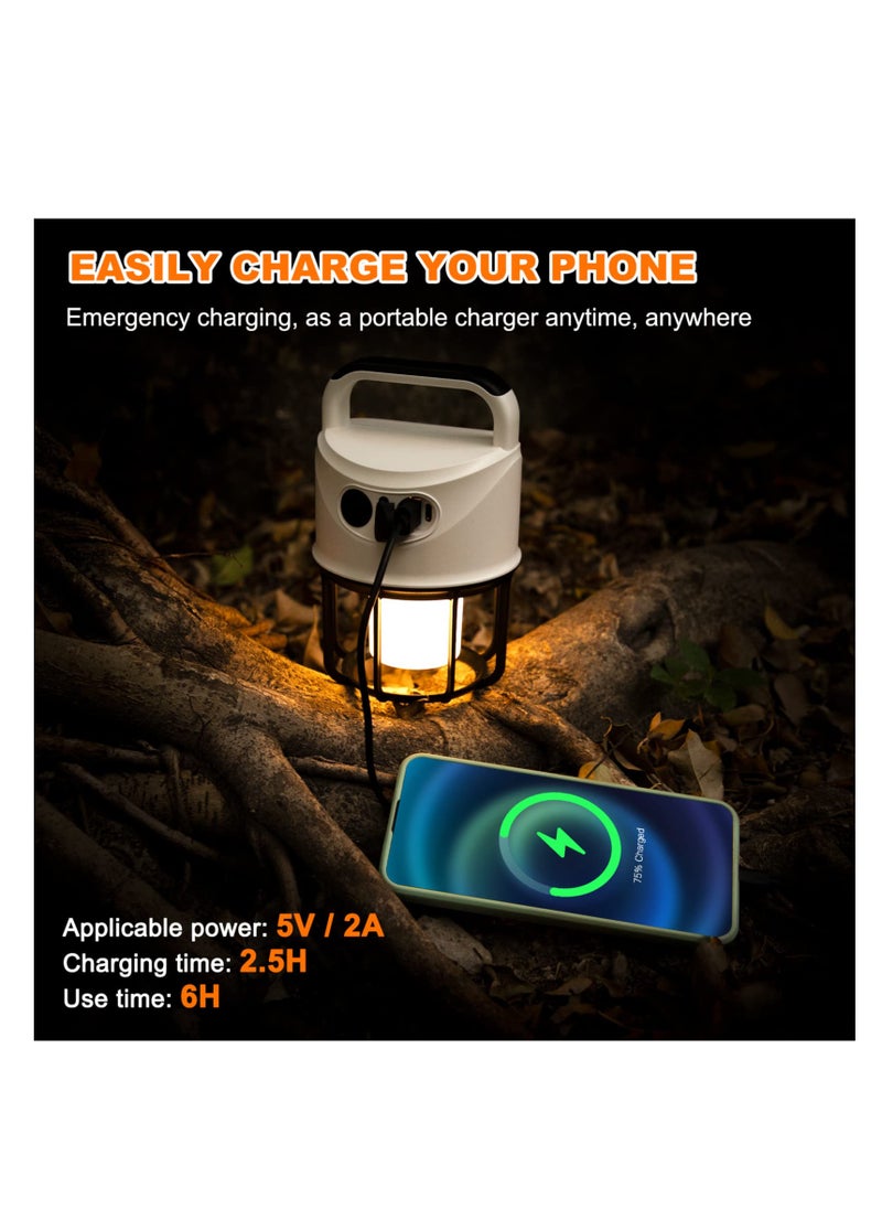 Camping Lights Rechargeable Table Lamp 4 Lighting Modes, Portable Camping Lantern Torch Hangable Car Inspection Light 2400mAh IPX6 Outdoor Waterproof Tent Light for Hiking Fishing Household