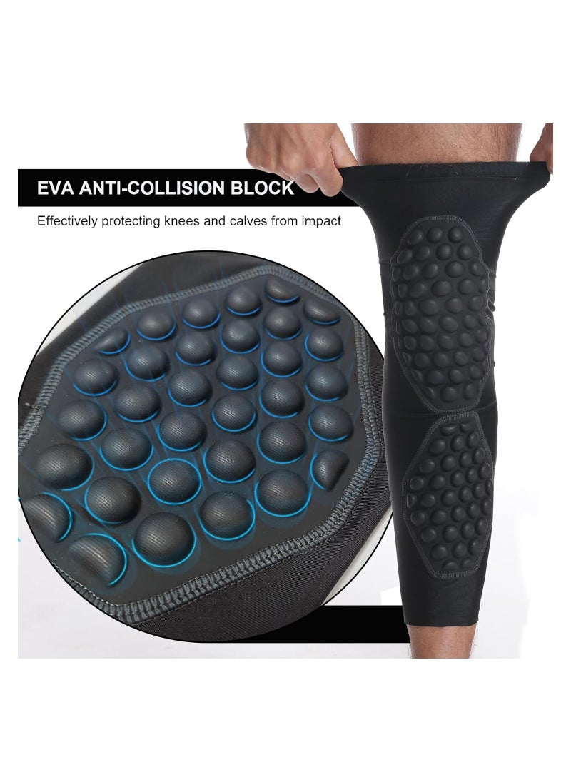 Volleyball Knee Calf Pads for Adults Compression Leg Sleeves Protection for Youth Adults Sports Football, Basketball, Running (Large, Black)