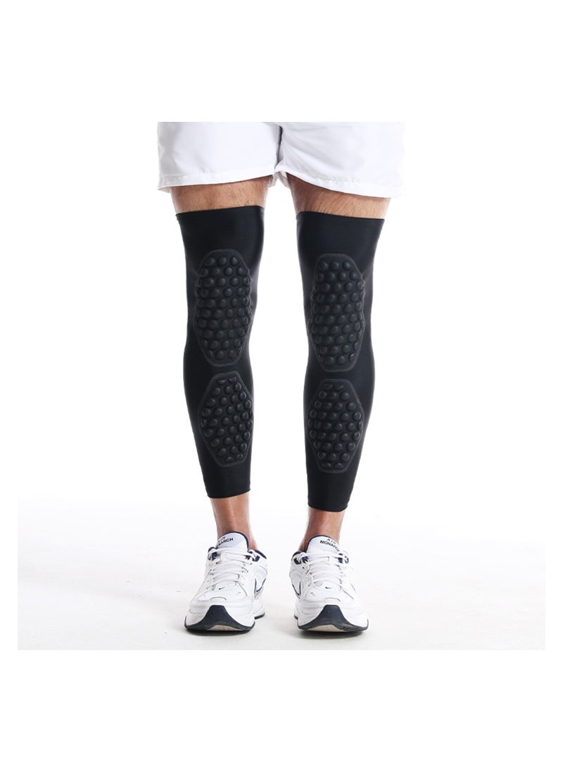Volleyball Knee Calf Pads for Adults Compression Leg Sleeves Protection for Youth Adults Sports Football, Basketball, Running (Large, Black)