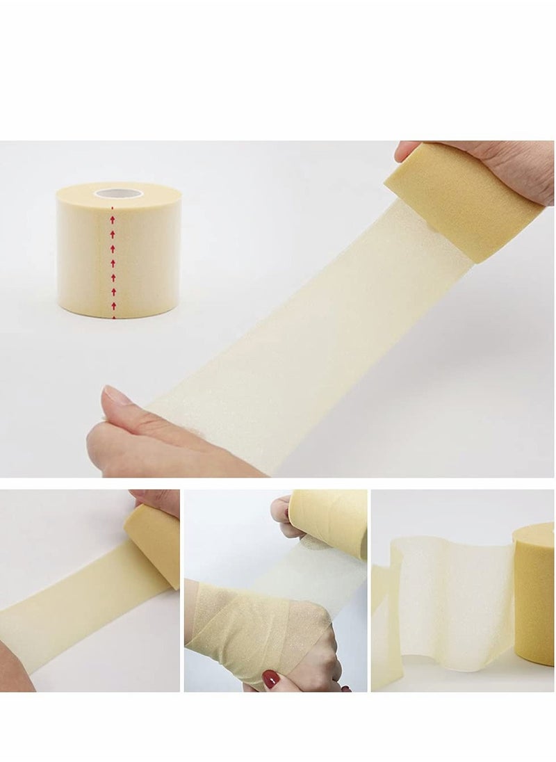 Sports Bandage, 5 Rolls Foam Sports Pre-Wrap Underwrap Bandage Athletic Tape for Hair Wrists Elbow Knees Ankles (Skin Color, Black, Blue, Red, Green)