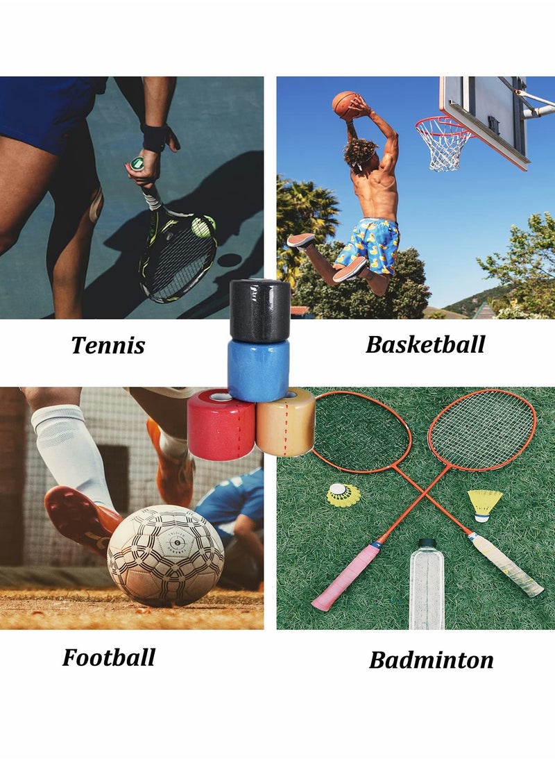Sports Bandage, 5 Rolls Foam Sports Pre-Wrap Underwrap Bandage Athletic Tape for Hair Wrists Elbow Knees Ankles (Skin Color, Black, Blue, Red, Green)