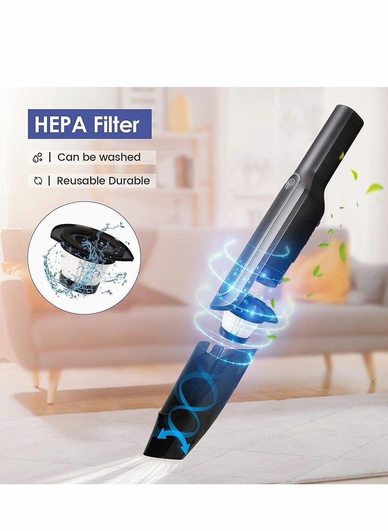 Handheld Vacuum Cleaner Cordless, Mini Protable Car Reusable HEPA Filter, Wet/Dry Compact Stick Dust Busters Clean Pet Hair for Desktop, Keyboard Cleaner, Home Sofa
