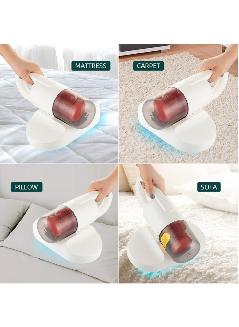 Mattress Vacuum Cleaner, Handheld Bed Vacuum Machine with 15KPa Powerful Suction, Washable Filter, Dust Vacuum Cleaner for Bed Sofa Mattress Carpet Pillow