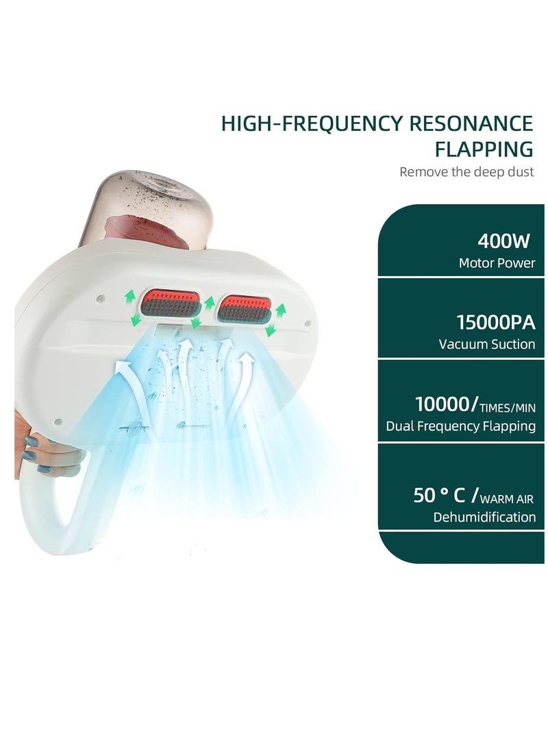 Mattress Vacuum Cleaner, Handheld Bed Vacuum Machine with 15KPa Powerful Suction, Washable Filter, Dust Vacuum Cleaner for Bed Sofa Mattress Carpet Pillow