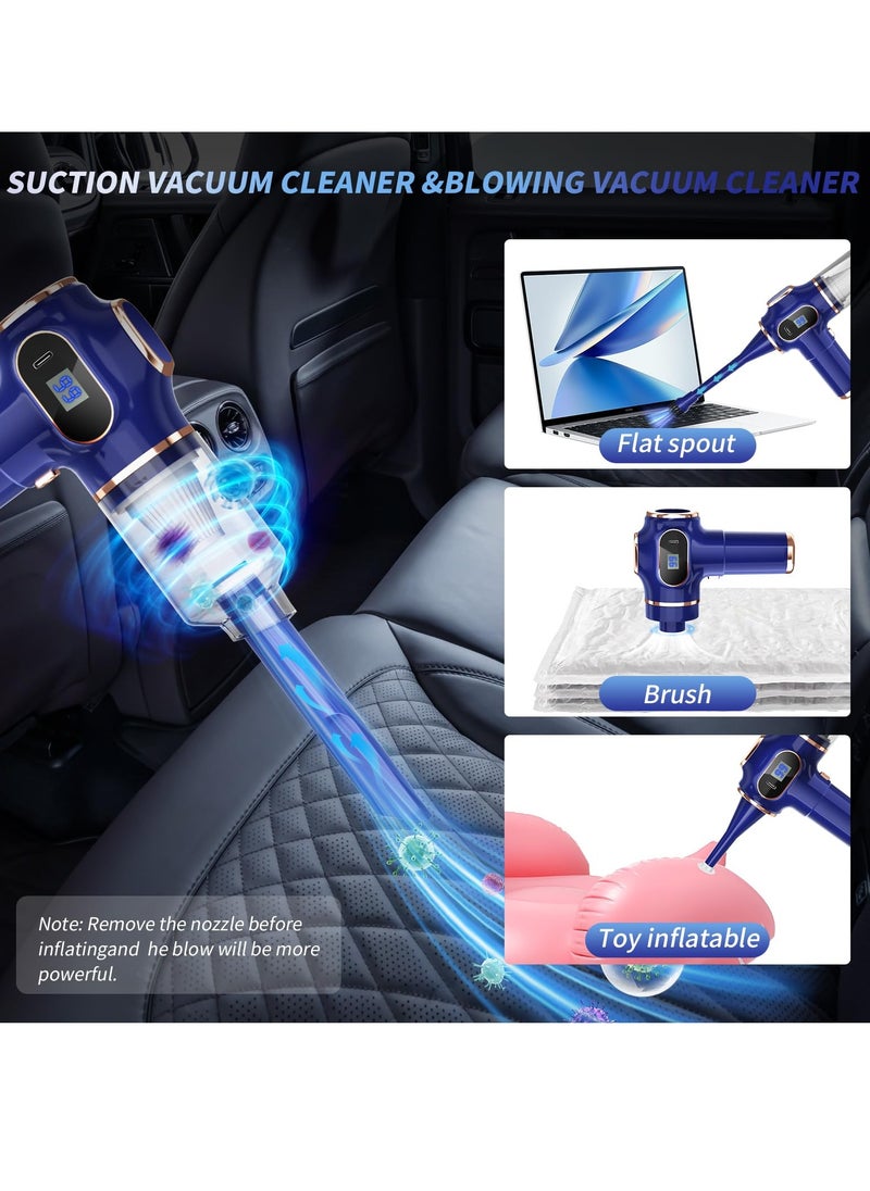 Handheld Vacuum Cleaner Cordless Computer Vacuum Cleaner Rechargeable Vacuum Cleaner Car Vacuum Cleaner 4 in 1 Mini Portable Car Accessories with 2 Filters for Car Home Travel RV Camper