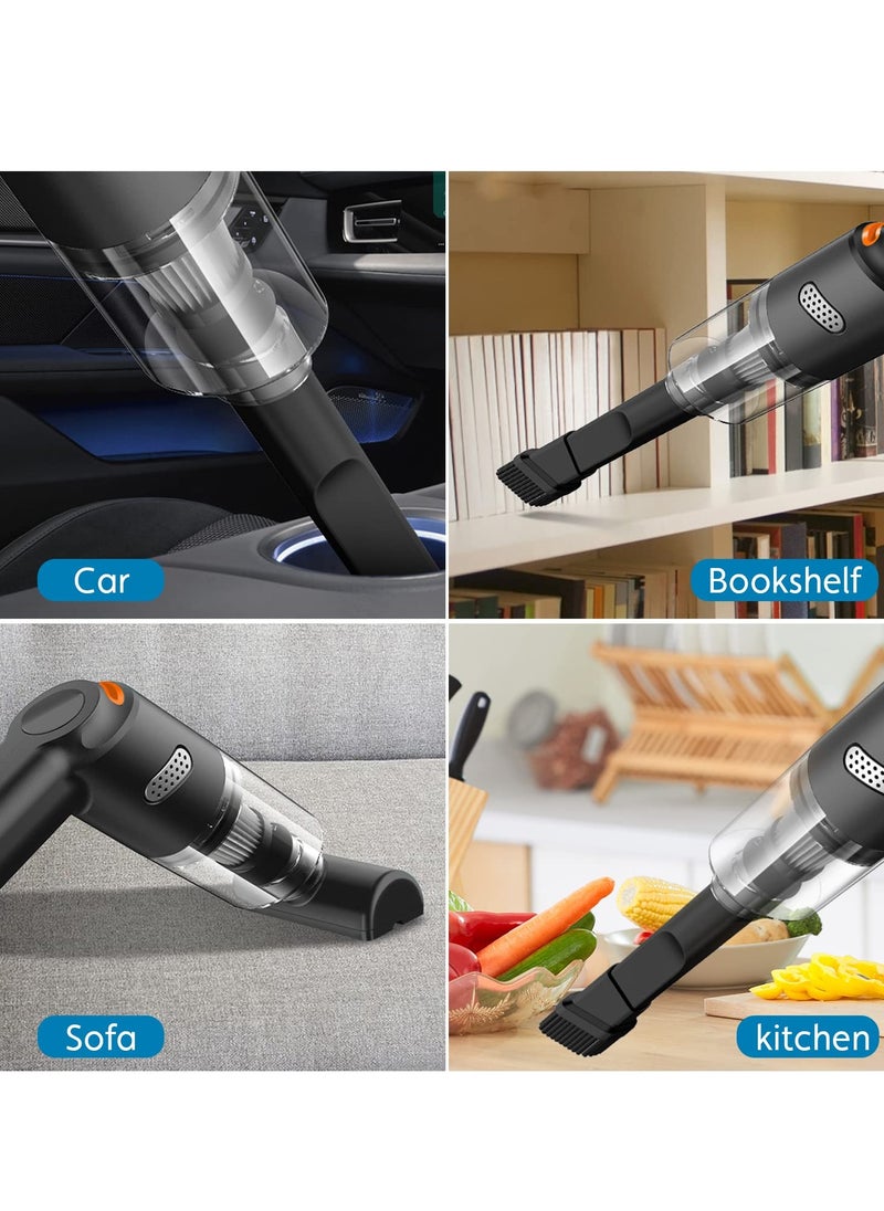 Car Handheld Vacuum, Cordless Handheld Vacuum Cleaner with Low Noise, Portable Rechargeable Car Vacuum, 10000PA Powerful Suction for Travel, RV Camper Car and Home