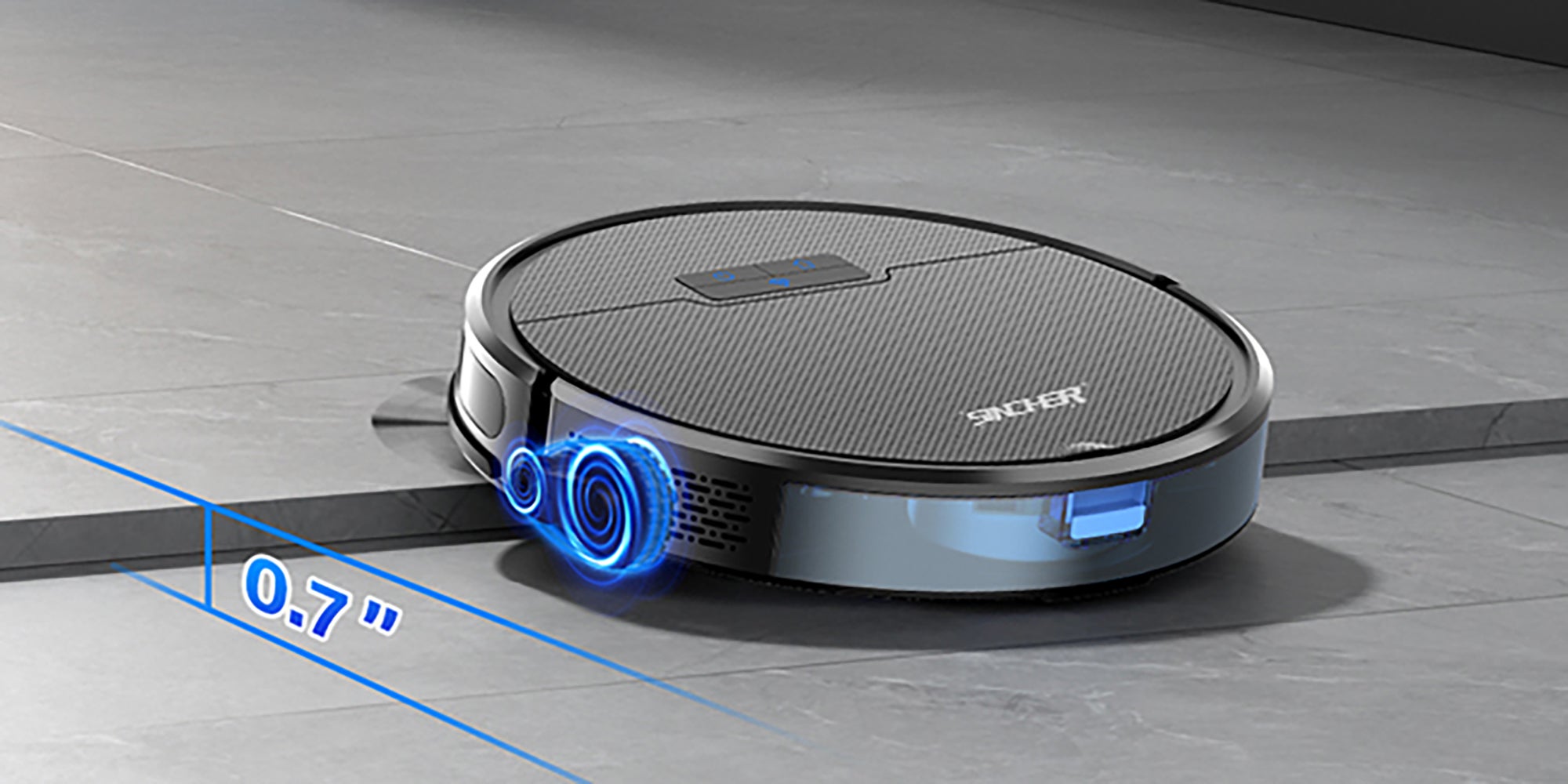 SG50 Robot Vacuum Cleaner with 6300Pa Suction Power Mop Function - 2-in-1 Robot Vacuum , Self-Charging Feature, WiFi Connectivity - Ideal for Pet Hair & Carpet