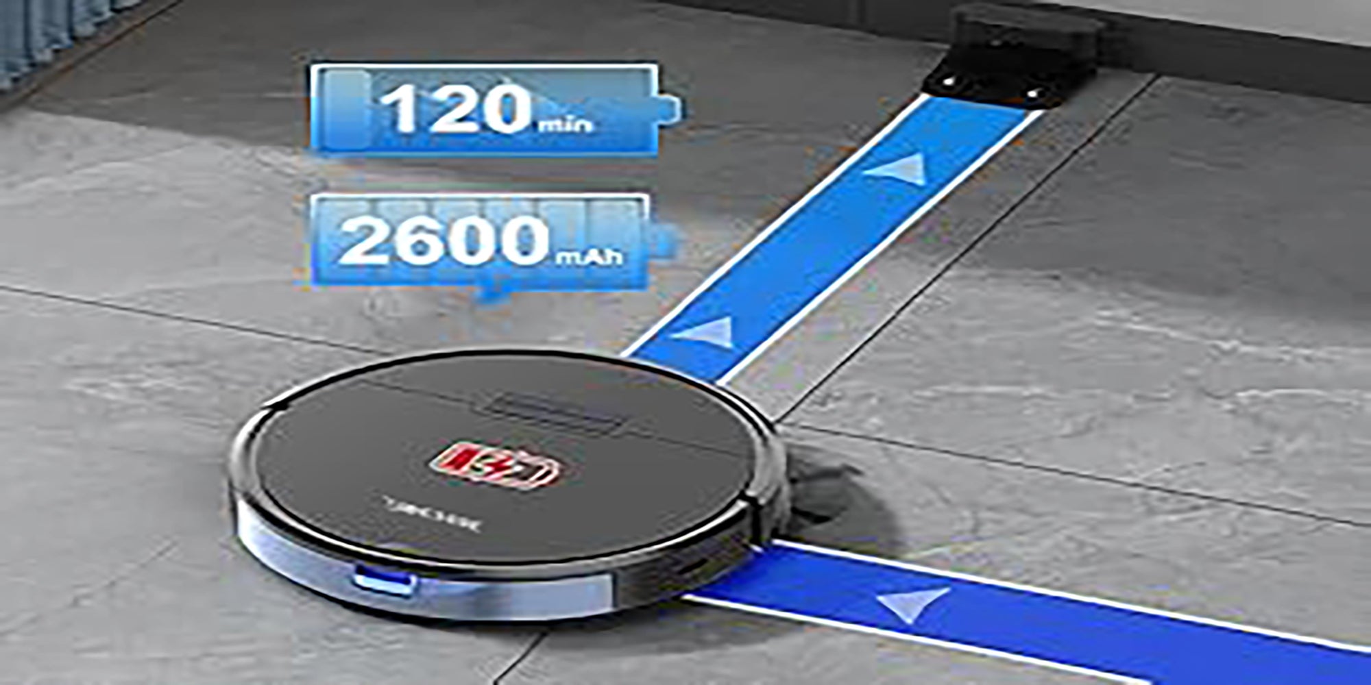 SG50 Robot Vacuum Cleaner with 6300Pa Suction Power Mop Function - 2-in-1 Robot Vacuum , Self-Charging Feature, WiFi Connectivity - Ideal for Pet Hair & Carpet