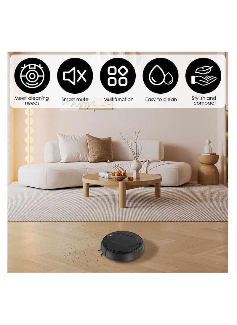 Mopping Robot Vacuum Cleaner, 4500PA Suction Vacuum Sweeping Robot Recha rgeable Smart Vacuum Cleaner Robot Quiet Operation Auto Vacuum Cleaner Multifunctional for Daily Cleaning