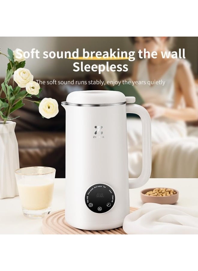 ZOLELE MB601 Multi-Funtional Juice Blender & Electric Kettle with 10 Stainless Steel Blades, 4 Blending Modes 600ml Capacity Makes Smoothies, Juices and Hot Water in Seconds and Easy to Clean - White