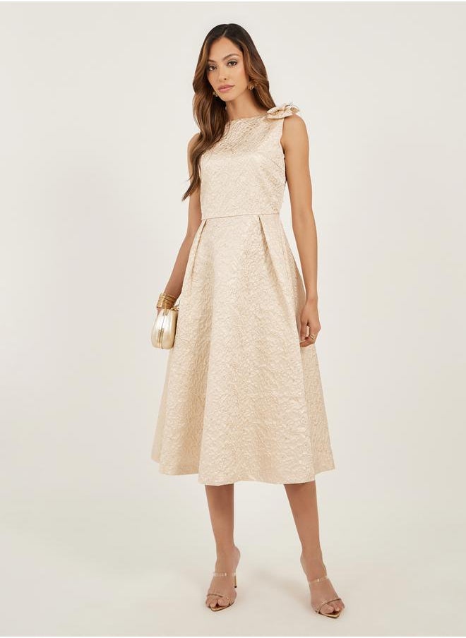 Self Design Sleeveless A-Line Midi Dress