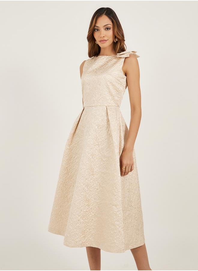 Self Design Sleeveless A-Line Midi Dress