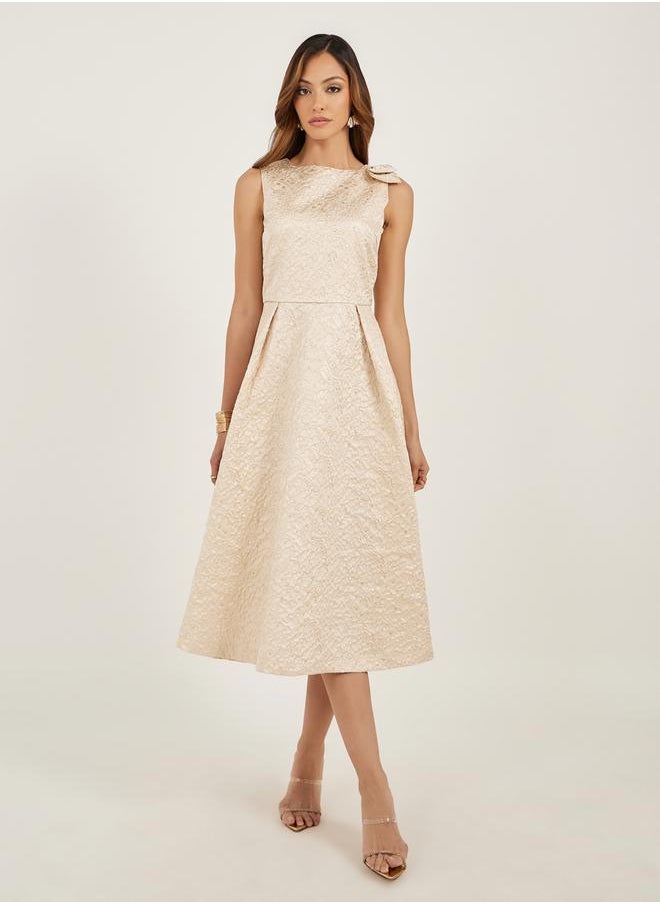 Self Design Sleeveless A-Line Midi Dress