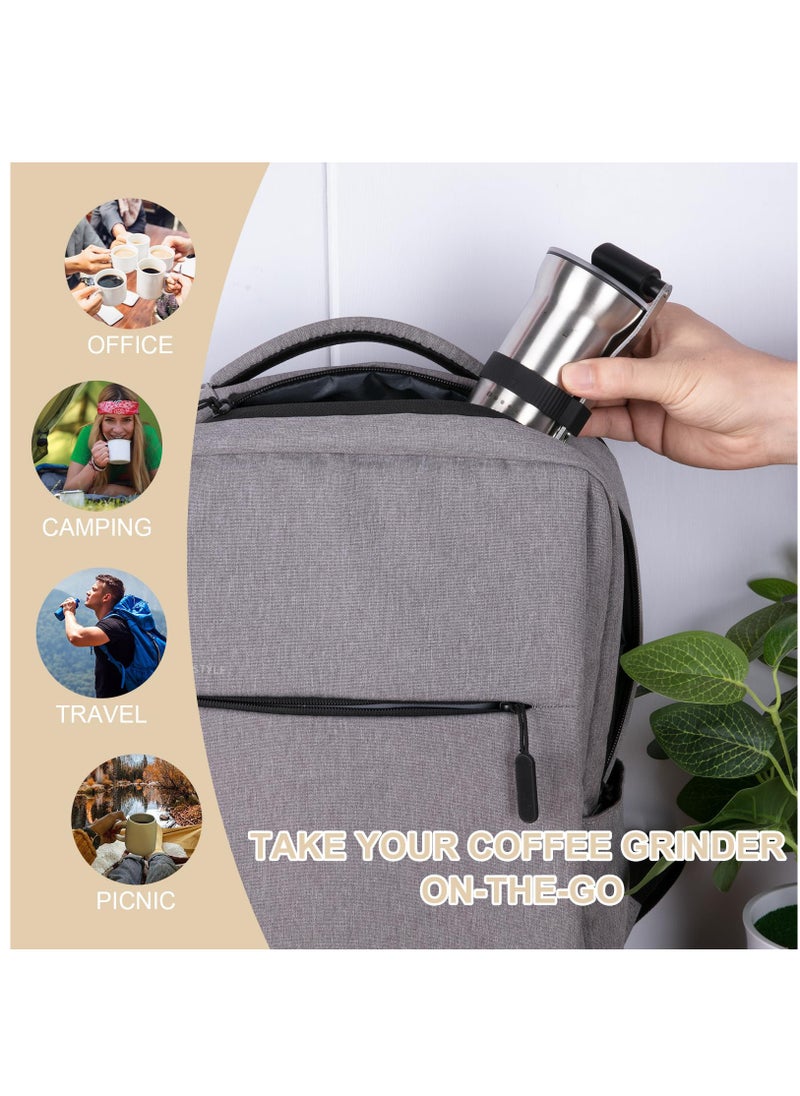 Upgrade Manual Coffee Grinder, Portable Stainless Steel Hand Crank Coffee Bean Grinder, Hand Coffee Grinder 6 Coarseness Settings, burr coffee grinder with Ceramic Burrs, Perfect for families