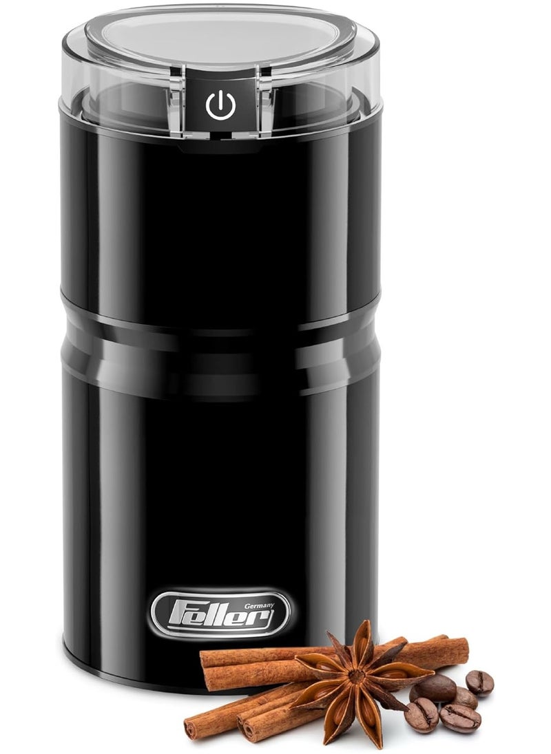 Electric Coffee Grinder/Spice Grinder, 150W Power, Premium Titanium-Coated Blade, Safety Switch, Detachable Cup, BPA-Free