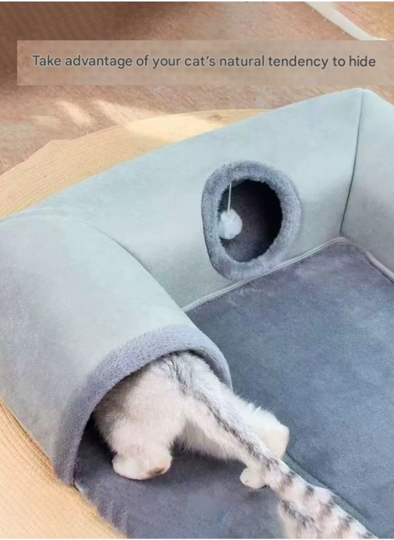 Snug U - Shaped Cat Hideaway: Keep Cats Warm, Perfect For Fun And Rest, Multiple Cats Welcome