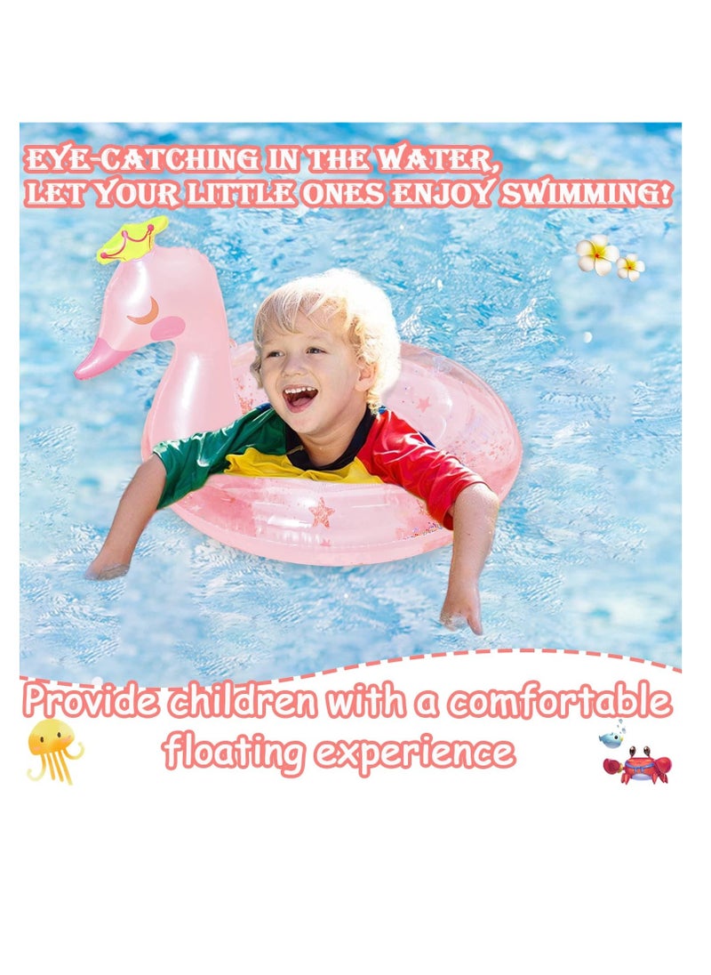 Baby Swimming Float for Kids, Inflatable Pool Float Swimming Ring with Safety Seat and Handle Swan Fun Water Toy Accessories for Age 1 4 Year Old Baby Boys Girls Summer